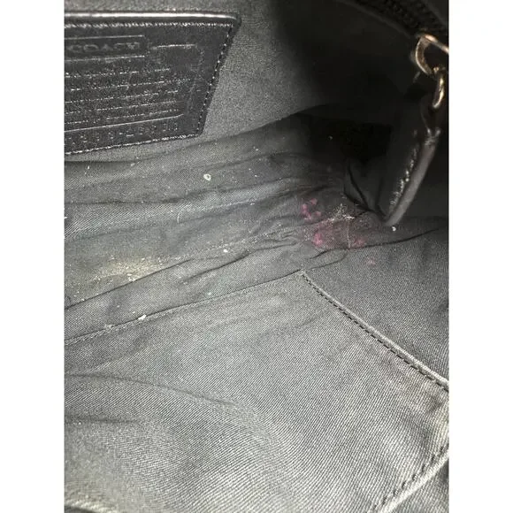 *Flawed* Coach Legacy Leather Double Gusset Crossbody Bag Black Leather 26601 - Picture 4 of 16